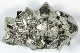 Gleaming Octahedral Pyrite Crystal Cluster - Peru #352303