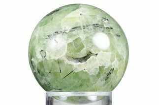 Polished Prehnite With Epidote Sphere #343064