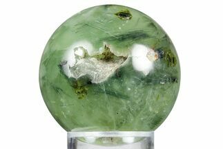 Polished Prehnite With Epidote Sphere #343066