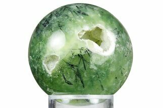 Polished Prehnite With Epidote Sphere #343068