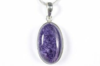 Siberian Charoite Pendant (Necklace) - Sterling Silver #353991