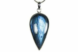 Brilliant Blue Labradorite Pendant with Chain #353885