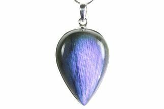 Brilliant Blue Labradorite Pendant with Chain #353902