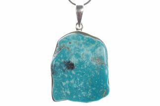 Kingman Turquoise Pendant (Necklace) - Sterling Silver #353930