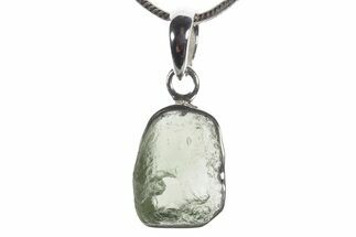Green Moldavite Tektite Pendant ( g) - Czech Republic #353965