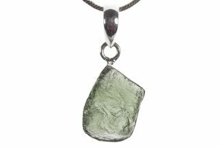 Green Moldavite Tektite Pendant ( g) - Czech Republic #353936