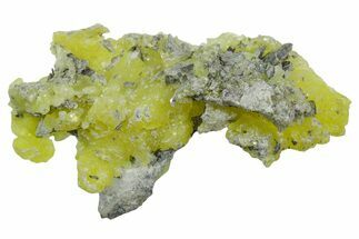 Lemon-Yellow Brucite on Matrix - Balochistan, Pakistan #354672