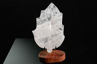 Beautiful, Polished Rose Quartz Leaf with Stand - Madagascar #355264