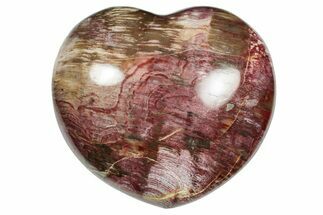 Polished Triassic Petrified Wood Heart - Madagascar #355573