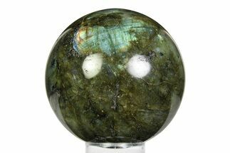 Flashy, Polished Labradorite Sphere - Great Color Play #355455