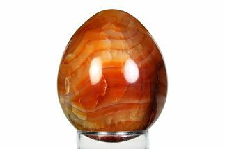 Vibrant Polished Carnelian Agate Egg - Madagascar #355475