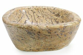 Beautiful, Carved Feldspar & Smoky Quartz Bowl - Madagascar #355310