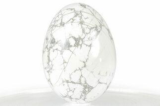 Polished White Magnesite Egg - South Africa #356429
