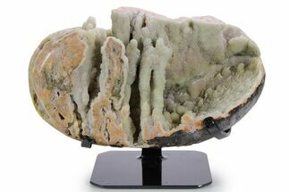Sparkling Green Prasiolite Quartz Formation on Metal Stand #357221
