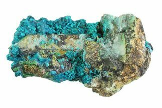 Vibrant Teal Chrysocolla with Quartz Formation - Peru #358715