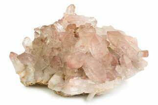 Spotted Pink-Hued Quartz Crystal Cluster - India #358807