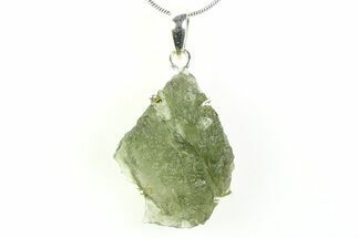 Green Moldavite Tektite Pendant ( g) - Czech Republic #359270