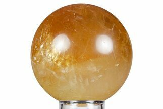 Polished Honey Calcite Sphere - China #359511