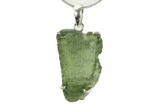 Green Moldavite Tektite Pendant ( g) - Czech Republic #359284