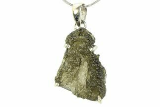 Green Moldavite Tektite Pendant ( g) - Czech Republic #359313