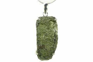 Green Moldavite Tektite Pendant ( g) - Czech Republic #359315