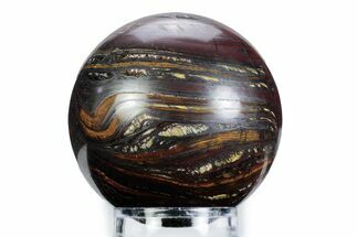 Polished Tiger Iron Stromatolite Sphere - Billion Years #360319