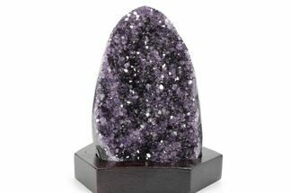 Deep Purple Amethyst Geode With Wood Base - Uruguay #360460