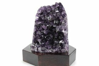Deep Purple Amethyst Geode With Wood Base - Uruguay #360461