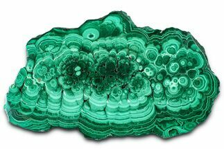 Flowery Polished Malachite Slab - DR Congo #360535