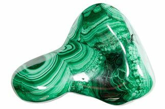 Flowery Polished Malachite Specimen - DR Congo #360810
