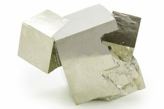 Shiny, Natural Pyrite Cube Cluster - Navajun, Spain #361936