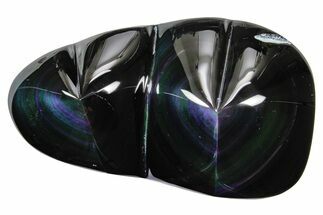 Polished Rainbow Obsidian Double Heart - Mexico #362218