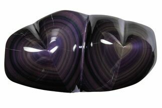 Polished Rainbow Obsidian Double Heart - Mexico #362225