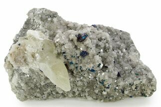 Calcite and Iridescent Chalcopyrite on Dolomite - Missouri #362885