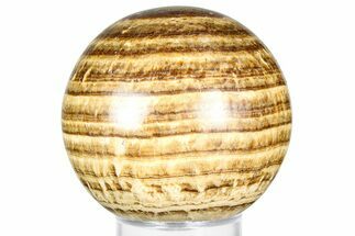 Polished Banded Aragonite Sphere - Peru #363413