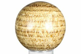 Polished Banded Aragonite Sphere - Peru #363422