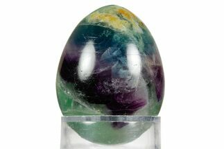 Polished Purple and Green Fluorite Egg - Fluorescent! #362760