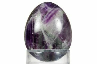 Polished Purple and Green Fluorite Egg - Fluorescent! #362764