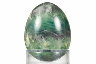 Polished Purple and Green Fluorite Egg - Fluorescent! #362771