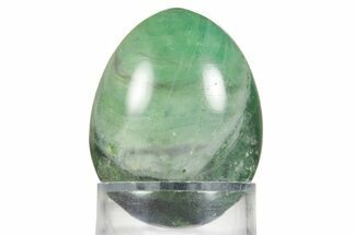Polished Purple and Green Fluorite Egg - Fluorescent! #362778