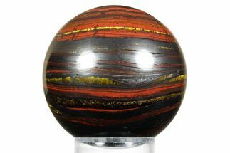 Polished Tiger Iron Stromatolite Sphere - Billion Years #362904