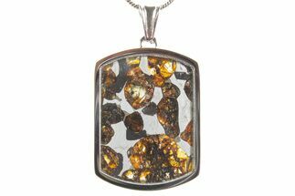 Sericho Pallasite Dog Tag Meteorite Pendant - Kenya #364114