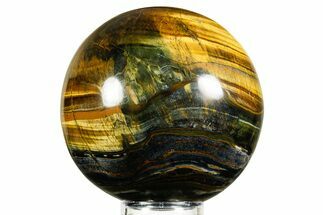 Polished Blue and Yellow Tiger's Eye Sphere - Top Quality #362571