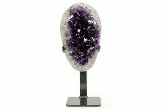 Deep-Purple Amethyst Geode With Metal Stand - Uruguay #364445