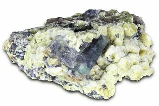 Muscovite on Purple Cubic Fluorite Crystals - Yaogangxian Mine #364577