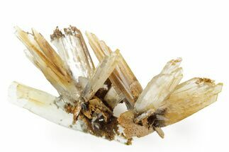 Sharp Bladed Blue Barite Cluster with Limonite - Morocco #365634