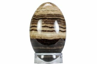 Swirling Polished Chocolate Calcite Egg - Pakistan #365818