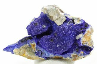 Cerussite Crystals on Sparkling Azurite - Congo #366028