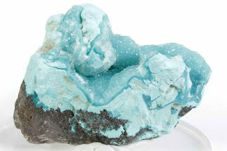 Sparkling Druzy Quartz on Chrysocolla - DR Congo #366184