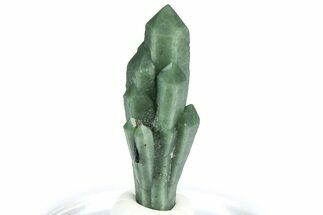 Green Hedenbergite Included Quartz Cluster - Mongolia #366514